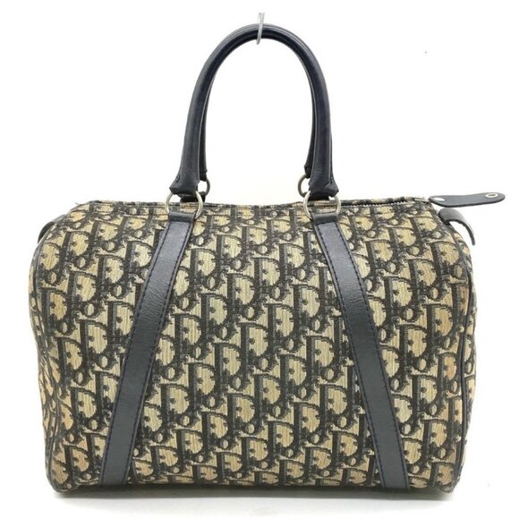 Christian DIOR Trotter Boston Bag Black/Beige Made in France - Picture 1 of 10